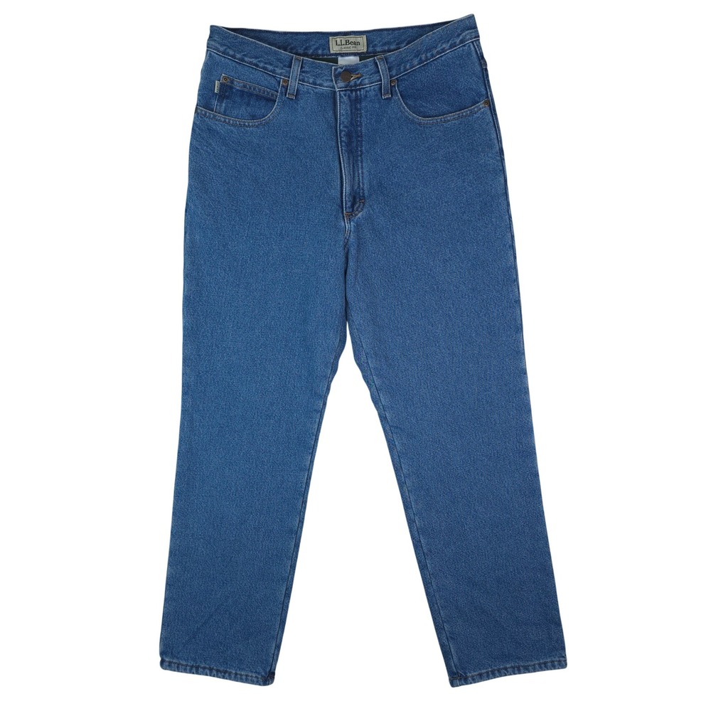LL Bean Fleece Lined Jeans Mens 33x29 Blue Classic Fit Denim‎ Insulated Warm